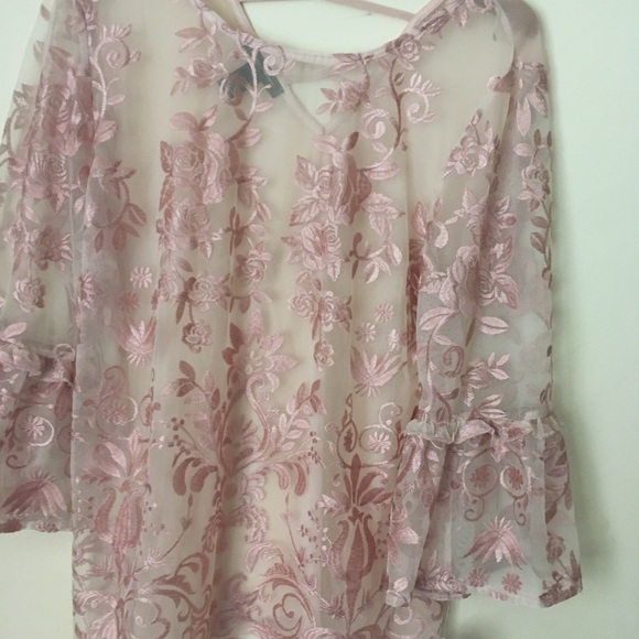 INC International Concepts Tops - INC Peach embroidered TOP BLOUSE. Size: Large. New